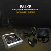 MWF Falke Advanced Metal Detector with digital display and search coil, designed for uncovering hidden treasures and relics.