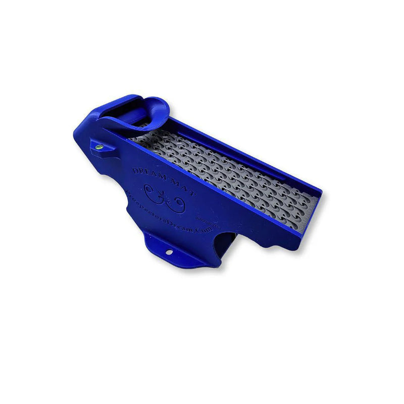 Prospector Dream Gold Clean Up Buddy Dream Mat sluice box for gold prospecting, featuring blue mat and compact gold recovery equipment.