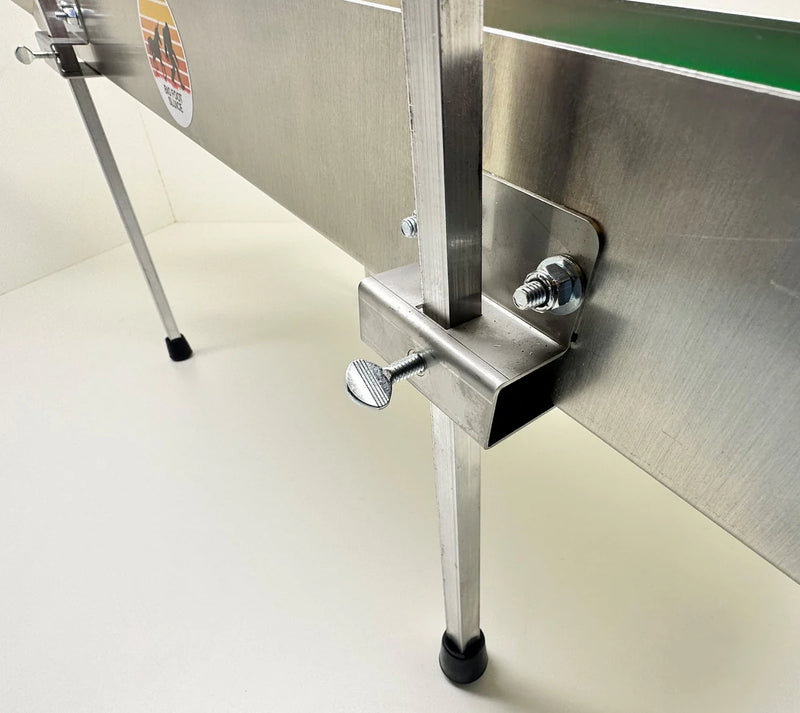 Prospector Dream 18-inch leg kit for gold highbanker and sluice box, showing sturdy metal legs and adjustable height features.