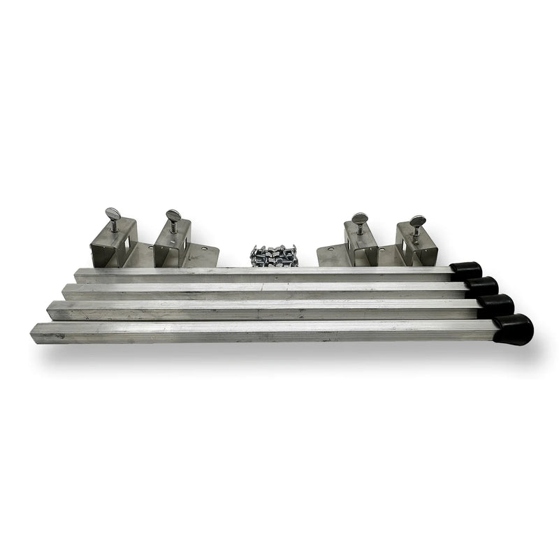 Prospector Dream 18-inch leg kit for gold highbanker and sluice box, showing metal legs with adjustable height for gold prospecting.