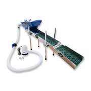 Prospector Dream 6x24 Transformer Sluice Box with Dream Mat for gold mining, shown folded with gold prospecting equipment.