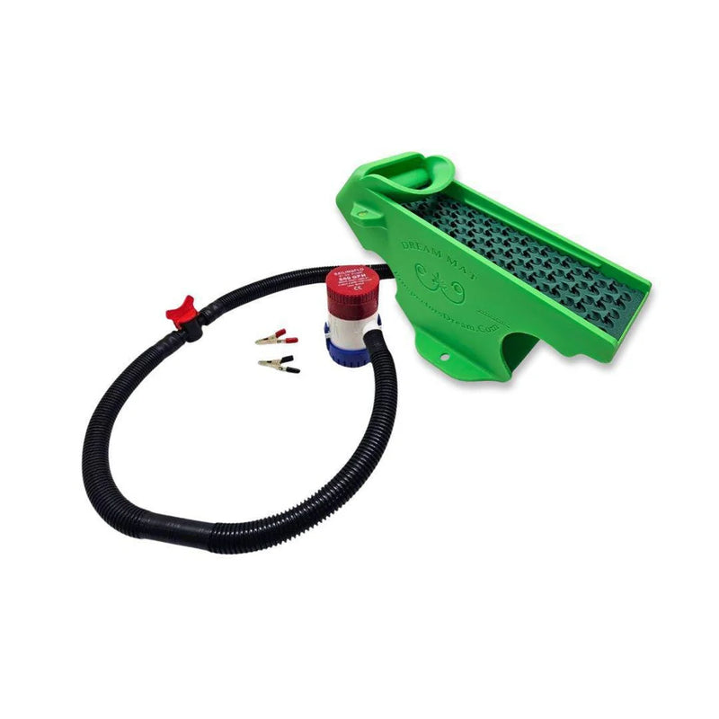 Prospector Dream Gold Clean Up Buddy 12V Kit with green Dream Mat, sluice box, and micro-dredge for gold prospecting.