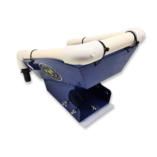 Prospector Dream 6-inch highbanker hopper for sluice box gold mining equipment, showing the metal hopper with adjustable sides.