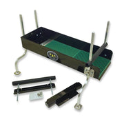 Prospector Dream 10X28 black box gold cube stand and adapter for gold mining equipment, with a gold cube visible inside the box.