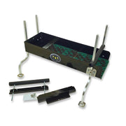 Prospector Dream Prospectors Dream 10X28 Black Box gold cube stand and adapter for gold mining equipment, with black casing and gold components.