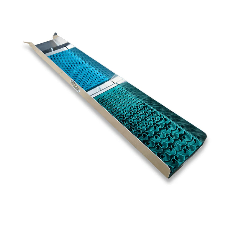 Prospector Dream 6x42 double mat sluice box with Dream Mat for gold prospecting, set up outdoors on rocks and gravel.