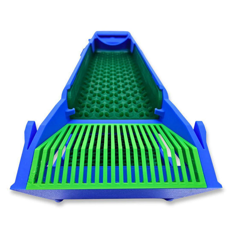 Prospector Dream Switchback Clean-Up Sluice Box Kit with Dream Mat for gold prospecting, shown with detailed sluice and equipment.