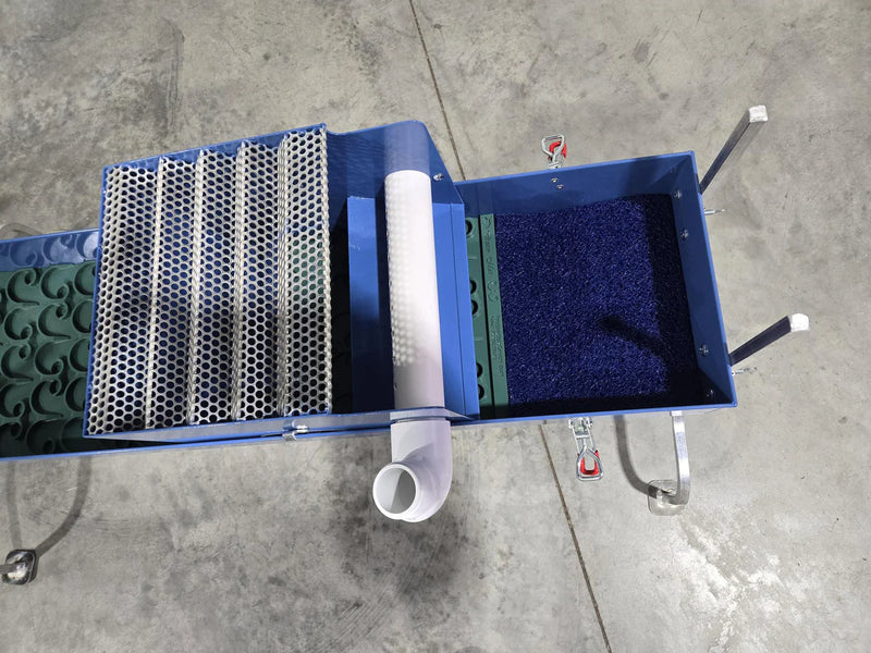 Prospector Dream 10x42 Speed Banker power sluice with dream mat for gold mining, featuring unclassified riffles and durable construction.