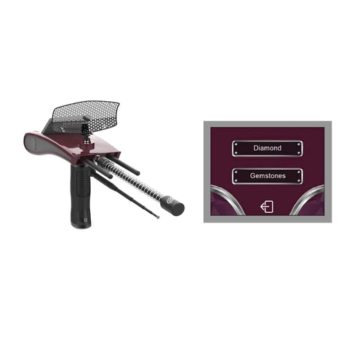UIG Diamond Hunter smart device detecting gemstones and diamonds with digital display and sensor technology.
