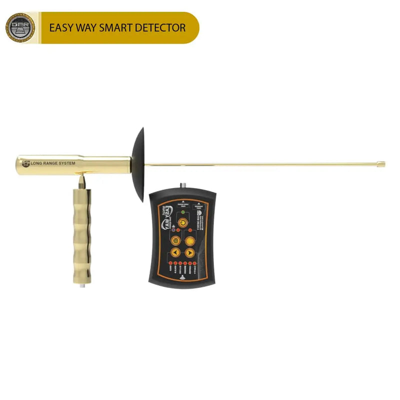 UIG Easy Way smart device for detecting metals and cavities, shown in use with a metallic surface and cavity detection interface.