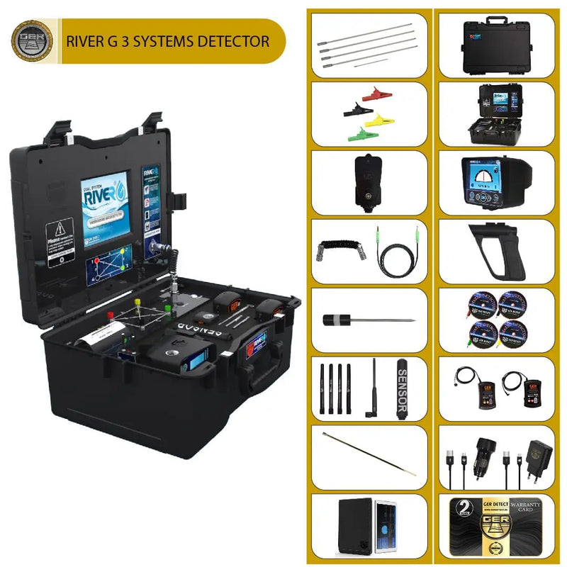 UIG River-G 3 Systems underground water detector showing device with display and sensor for detecting underground water sources