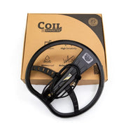 UIG 18-inch searchcoil for UIG Gold Digger metal detector, showing a circular coil with black and gray design.