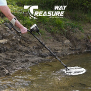 UIG Treasure Way Detector handheld metal detector with display screen for treasure hunting and metal detection.