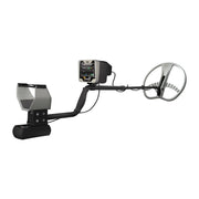 UIG Treasure Way Detector, handheld metal detector device with control panel and search coil for treasure hunting.