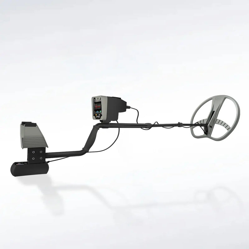 UIG Treasure Way Detector in black with control panel, used for metal and treasure detection outdoors and underground.