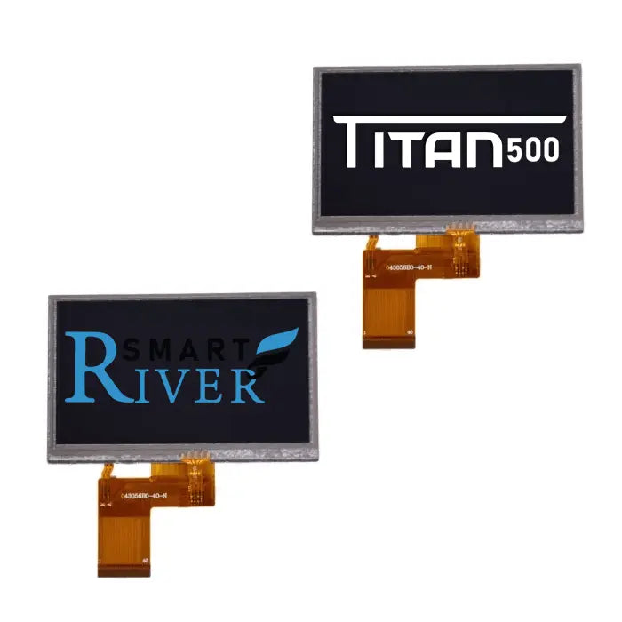 UIG 4.3-inch touchscreen Type B display showing interface with icons and controls on a sleek black background.
