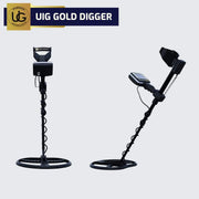 UIG Gold Digger device for detecting gold and precious metals, shown with a sleek design and control panel on a white background.