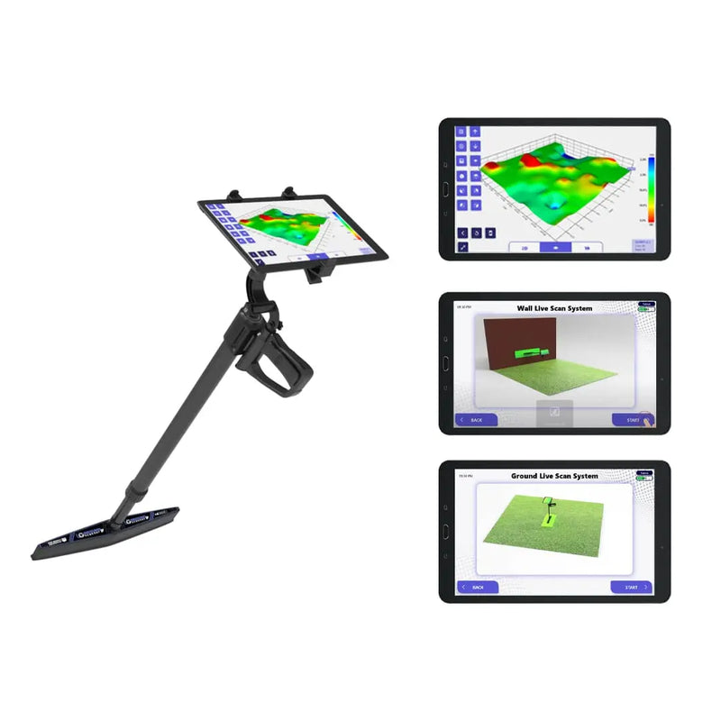 UIG ground scanner device for detecting precious metals and underground cavities, shown in a natural outdoor setting.