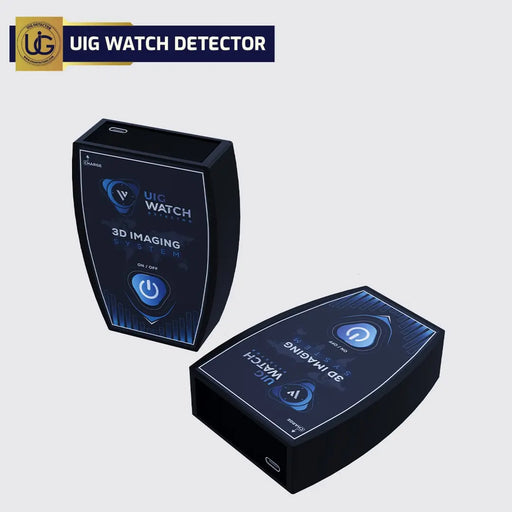 UIG watch detector 3D imaging system showing a sleek device with digital display and scanning components for security detection