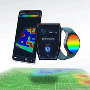 UIG watch detector 3D imaging system displaying digital readout and scanning interface for security detection.