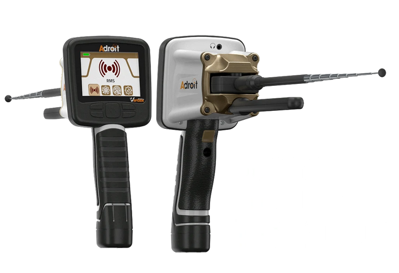 Vertex Adroit long-range gold detector with control panel and search coil for detecting gold and metal objects underground.