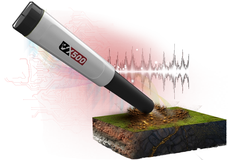 Vertex VX500 high-sensitivity waterproof pinpointer with a sleek design, perfect for metal detecting and treasure hunting.