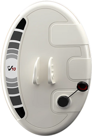 Vertex Quantum VX900 Gold metal detector with gold-plated coil and control panel for treasure hunting and metal detection.