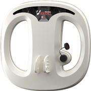 Vertex Quantum VX900 Gold metal detector with gold and black design, featuring control panel and search coil for gold hunting.