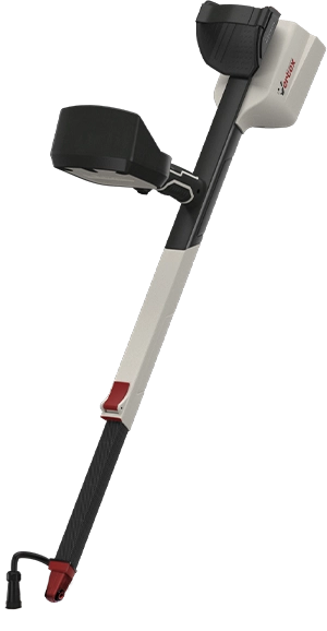 Vertex Quantum VX900 Gold metal detector with gold search coil and control panel, designed for gold prospecting and treasure hunting.