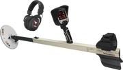 Vertex VITRAN VX10 gold nugget metal detector with digital control panel and ergonomic grip for gold prospecting and treasure hunting.