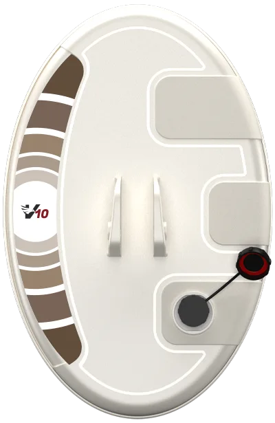 Vertex VITRAN VX10 gold nugget metal detector with digital display and ergonomic handle, designed for gold prospecting.