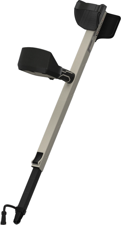 Vertex VITRAN VX10 gold nugget metal detector with digital display and control panel for gold prospecting and treasure hunting.
