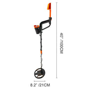 Vevor waterproof disc metal detector with LCD display, suitable for underwater and underground treasure hunting, shown with headphones.